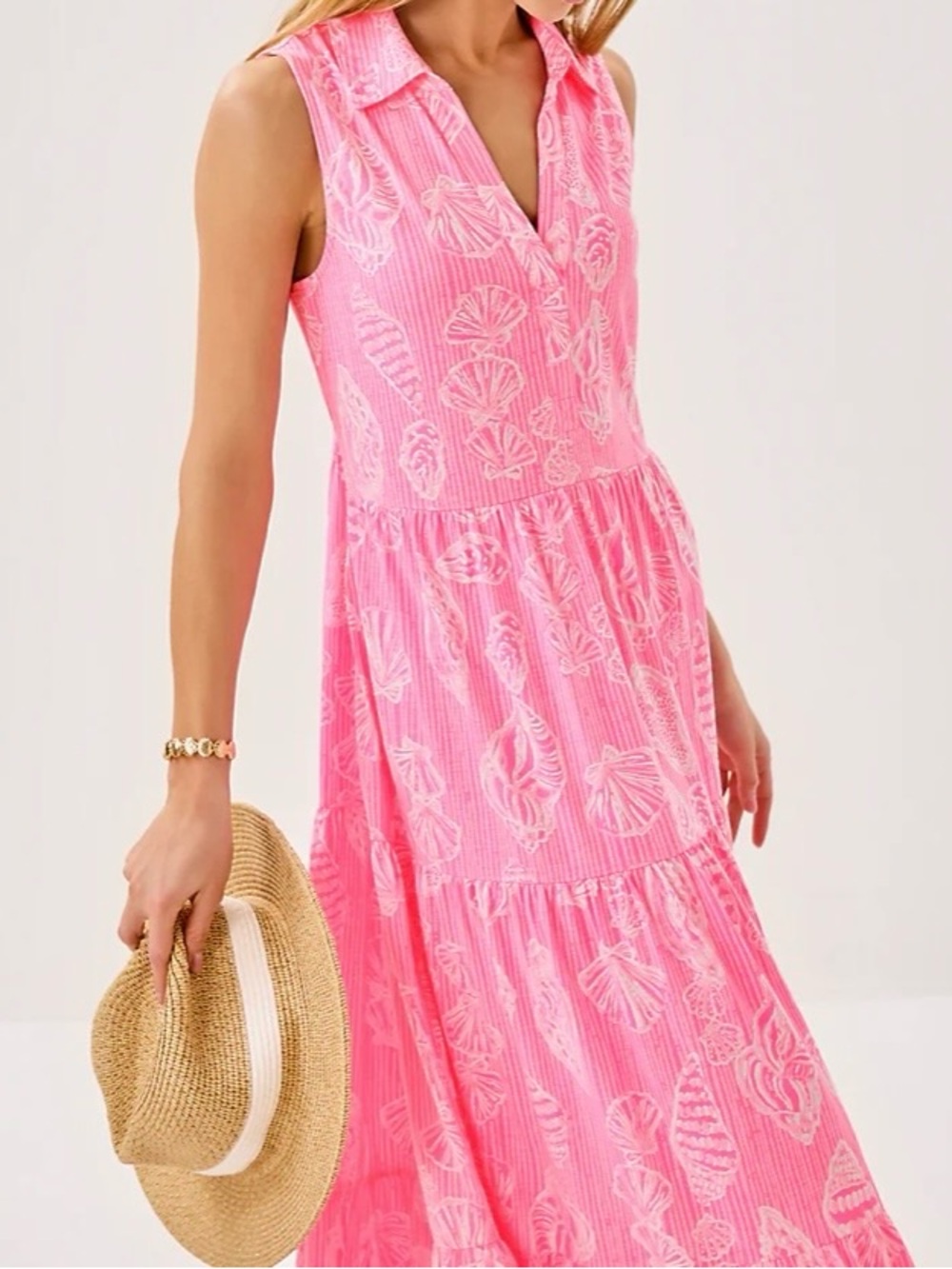 Lilly Pulitzer Riegan Maxi Dress in Rousseau Pink Cool as Shell. XL. NWT - Picture 8 of 9
